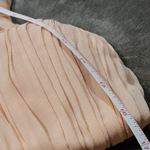 DONNA MORGAN Tube Dress | Coral Strapless 100% Silk Cinched Top Chiffon Mini - Picture 15 of 17